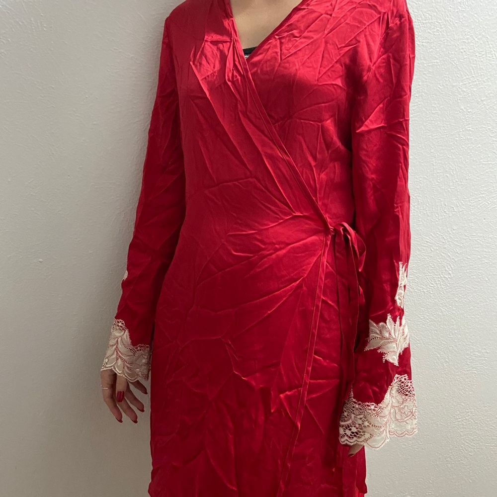 Victoria’s Secret Red Silk Robe